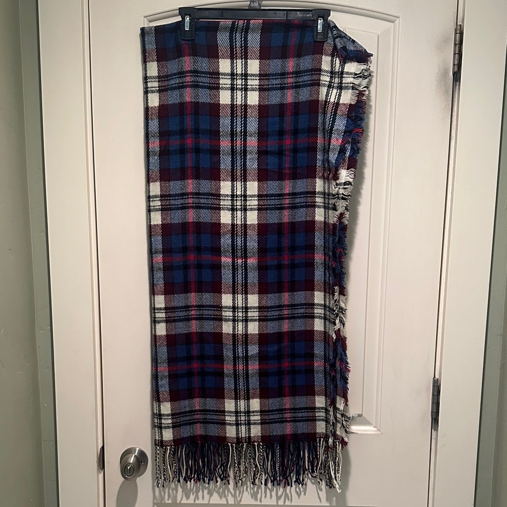 NWOT Madewell Plaid Scarf with Fringe
